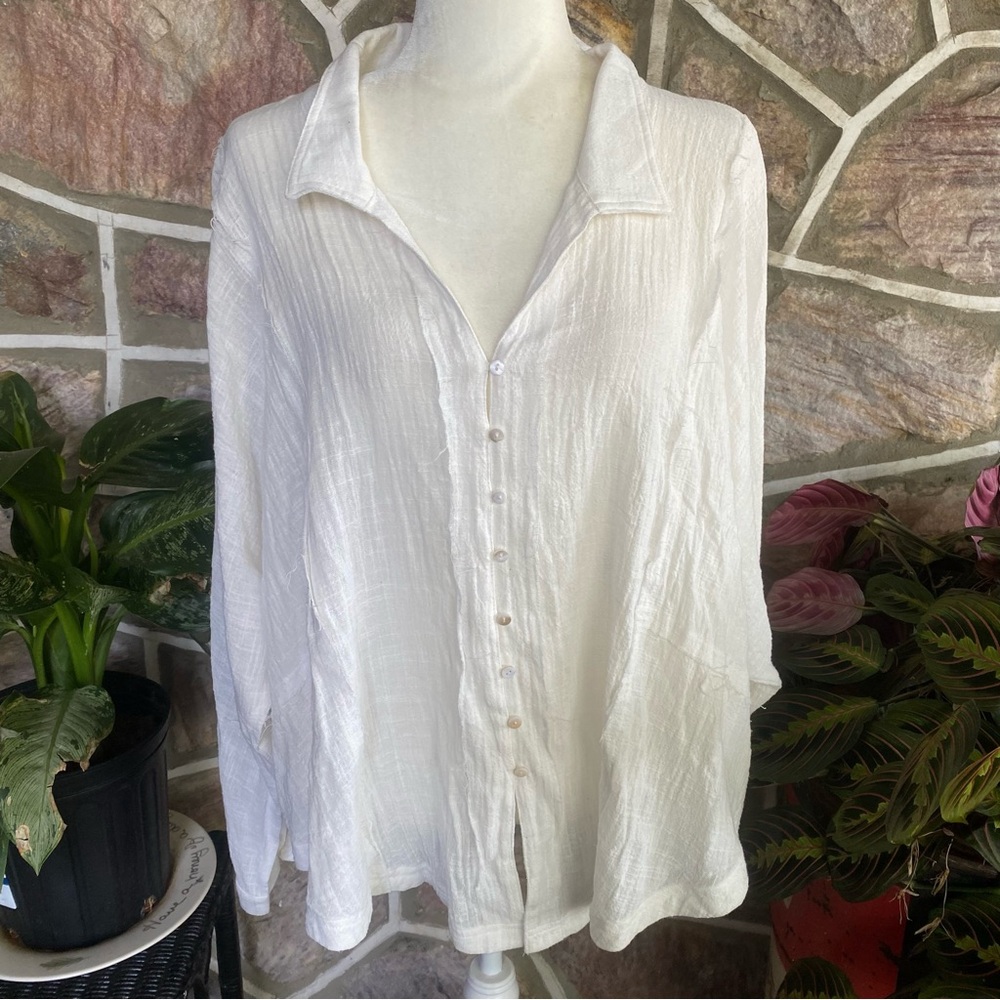 CJLA oversized button down top